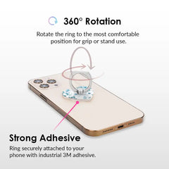 French Blue Floral Phone Ring