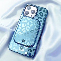 Blue Sapphire Leopard Portable MagSafe Charger Power Pack