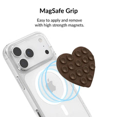 Espresso Brown Heart MagSafe MightyGrip