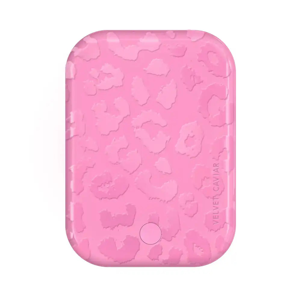 Hot Pink Leopard Portable MagSafe Charger Power Pack