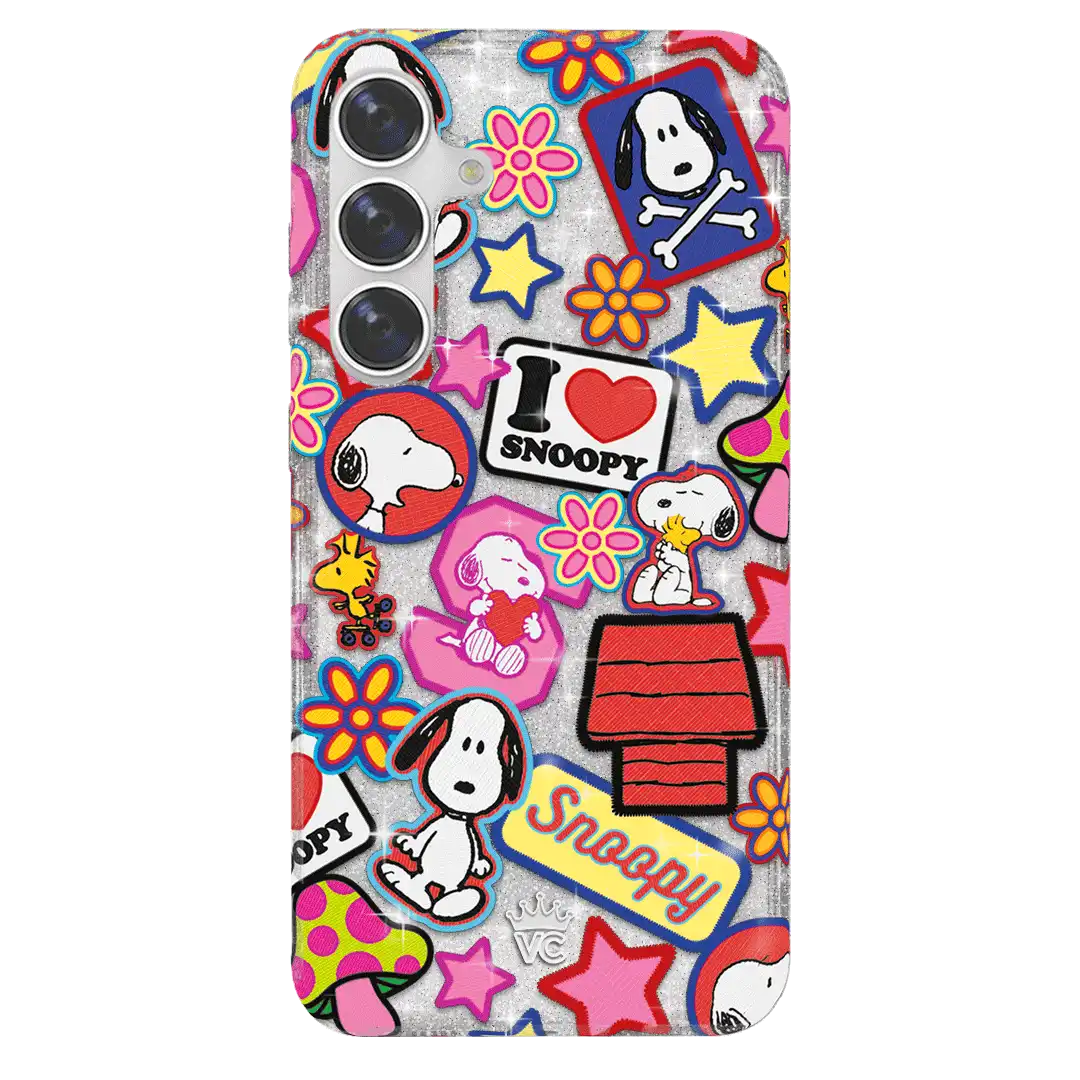 Snoopy Patchwork Glitter Samsung Case
